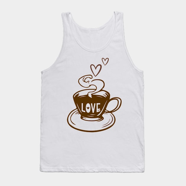 I Love Coffee Tank Top by Ombre Dreams